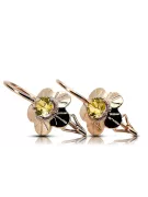 Original Vintage 14K Rose Gold Yellow Peridot Earrings Vintage Jewlery vec028r